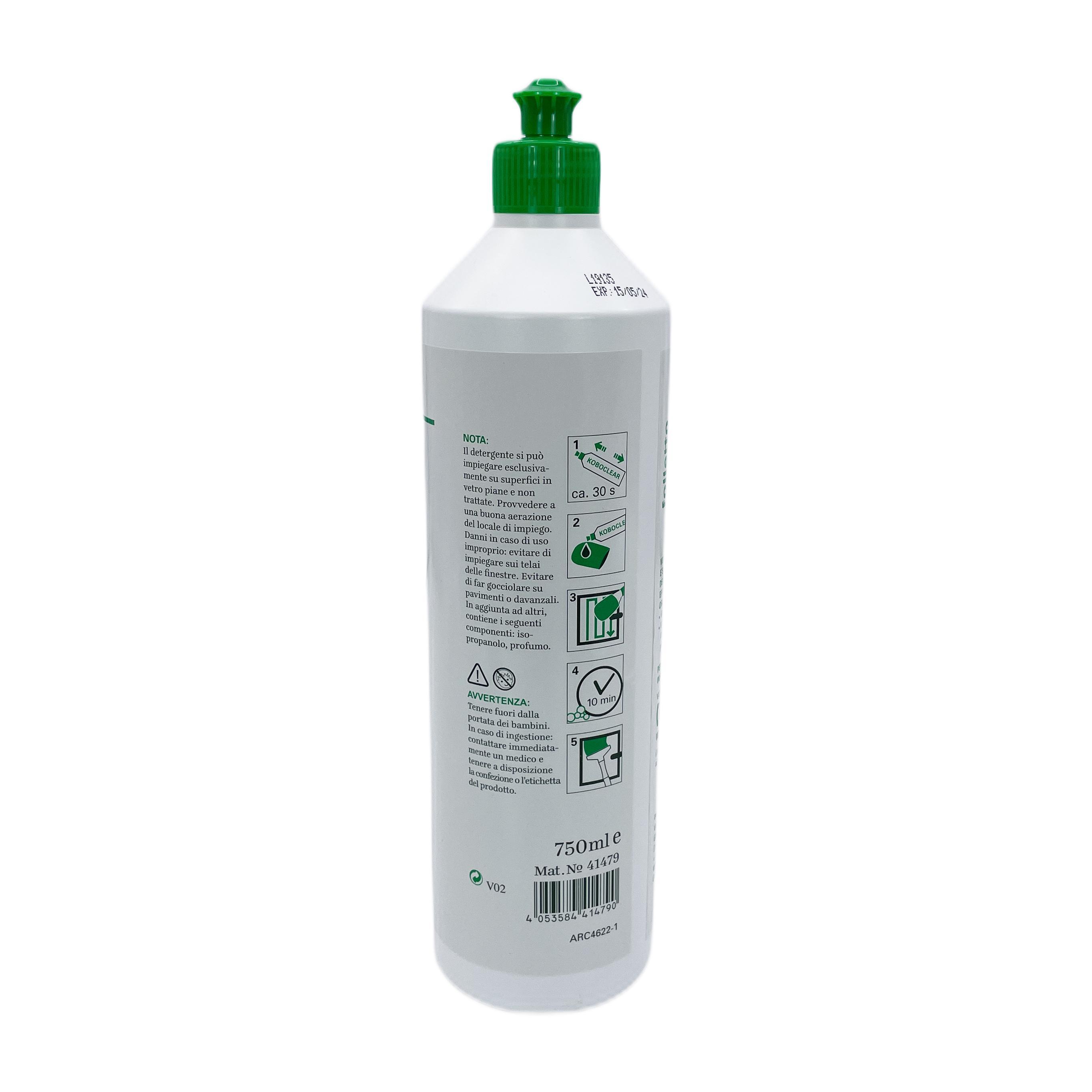 vorwerk koboclear detergente per vetri folletto 750ml originale vorwerk - foto 2
