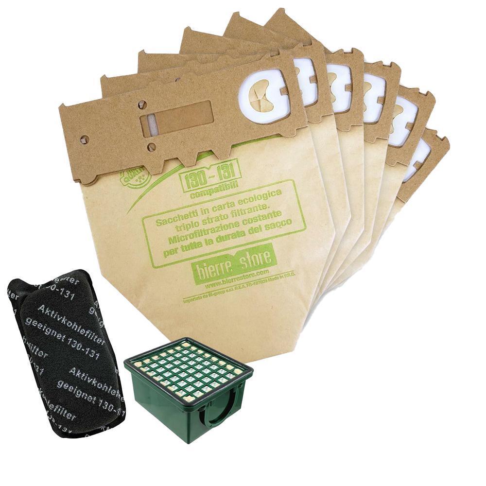 bierre store kit sacchetti folletto vk 130 - 131 6 pz + granuli sprintosa+ filtri compatibili - foto 2